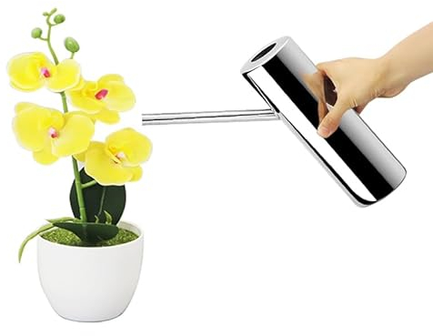 1.1L / 37oz Watering Can Vase Stainless Steel for Indoor Outdoor Use - Small Metal Mini Watering Can for Indoor Plants, House Plants, Bonsai, Herb Garden, Kitchen, Flower Pot, Long Spout Nose, Silver