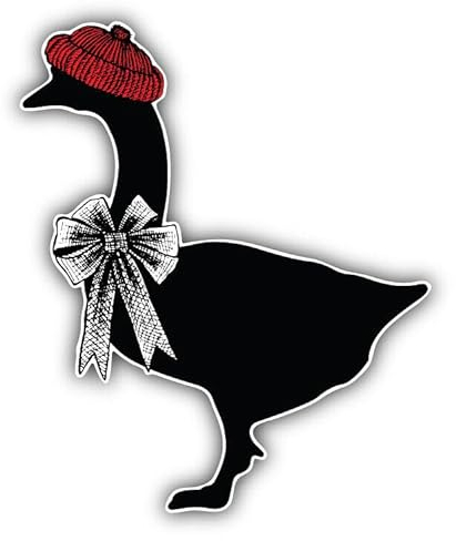 WildeBabsKLBT 11cm Hochwertiger Premium Auto-Aufkleber Sticker Decal Autoaufkleber Klebefolie Gans Mütze H1702