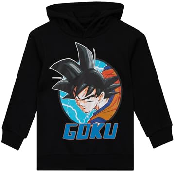 Dragon Ball Z Pull Pull Anime | Sweats à Capuche Garçons | Noir 6-7 Ans