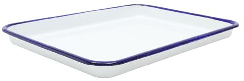 HOLIDYOYO Teglia da Forno Smalto Vassoio Rettangolare per Cottura Cucina e Ristoranti Resistente e Facile da Pulire Perfetta per Pane Torte e Verdure Arrostite