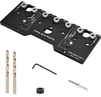 xromtbem LUOFANG Regalstift-Vorrichtung, Schrank, verstellbare Regalvorrichtung, Bohrführung, Bohrschablone, Holzbearbeitungswerkzeuge für gerade Löcher, Regalstift