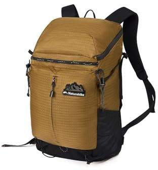 Naturehike 5L/15L/25L/30L Ultra Lightweight Hiking backpacking backpack, Camping Waterproof Mountaineering Bag, Outdoor Daypack for Men and Women (25L, Brown)