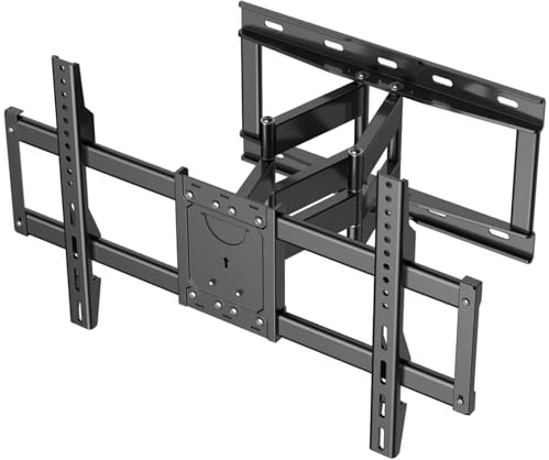 WNJQBY Soporte de pared para TV de movimiento completo para televisores curvos planos de 37 a 85 pulgadas, brazos articulados giratorios, soporte de TV VESA máximo 600 x 400 mm, soporta hasta 135