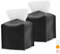 Kosmetiktücherbox, 2 Stück Taschentuchbox, Taschentuchspender, Tissue Box für Esszimmer Badezimmer Schlafzimmer Auto Büro, Verdicktes Ledermaterial, Quadratisch, Nachfüllbar 13 x 13 x 13 cm - Schwarz
