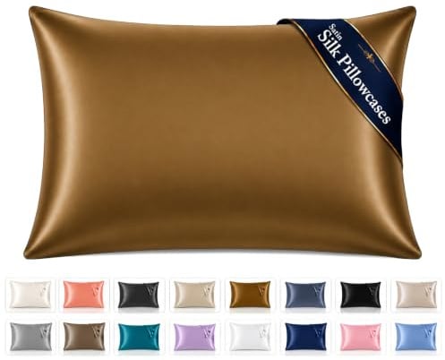 Pamposh Satin Silk Pillowcases For Hair And Skin 2 Pack Standard Size with Envelope Closure (Brown, 2 Pcs Pillowcases (50 x 75 cm))