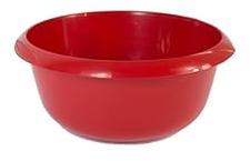 (Pack of 3) Round Kitchen Household Cleaning Washing UP Bowl, 8L Capacity, Plastic Assorted Colour (3, Glitter RED)