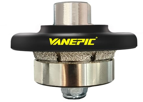 VANEPIC 3/16 inch B5 Diamond Demi bullnose Half Bullnose Profile Wheel Diamond Hand Profiler Router bit with 5/8-11 Thread for Grinder Polisher Granite Marble Concrete and Countertop Edge