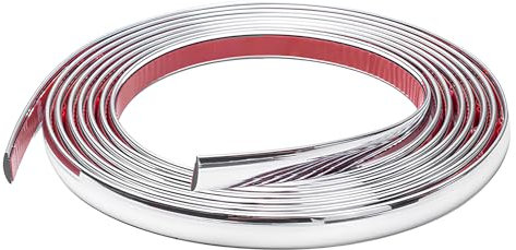 Chrom Zierleiste Auto Chromleiste Selbstklebende Chrom Zierleisten Chromstreifen Stoßstange Leisten Universal Chromzierleiste für Auto Karosserie Fenster Außen Dekoration 6mm*5M