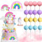 Einhorn Tortendeko, 23 Stück Einhorn Kuchendeko, Einhorn Kuchen Topper, Einhorn Geburtstag Kuchen Dekoration, 3D Einhorn Kuchen Topper, Regenbogen Tortendeko, Einhorn Torte Deko für Mädchen Junge
