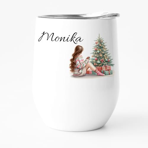 GRAZDesign Weinbecher Weihnachten mit Namen personalisiert Glühweinbecher Thermo