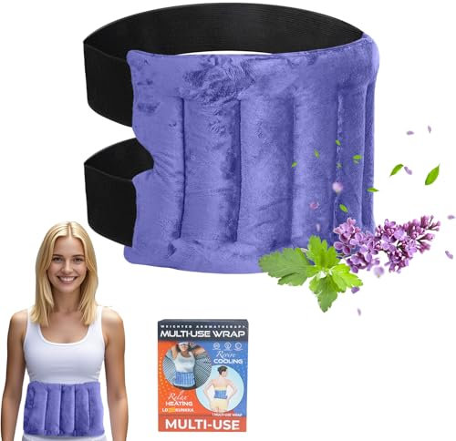 Saco semillas microondas,Cinturón para el cuidado de la cintura y más – Almohada caliente para calentar en microondas (semillas de lavanda y hierbas de spa 100% naturales) – Alivio del dolor azul