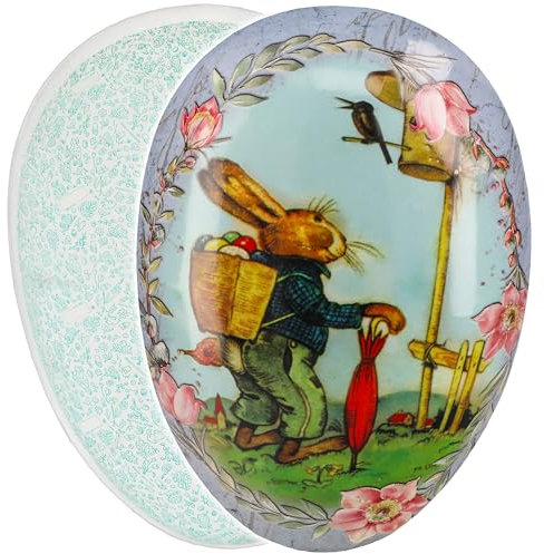 alles-meine.de GmbH XXL - Füll - Pappei 36 cm - Ostereier, Hase geht wandern - Osterei/Ei zum Befüllen - Deko Pappe Papp Pappeier - Dekoei Pappostereier Füllen/Papposterei - ..