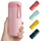 Exllena 300ml Small Water Bottle Made of 304 Stainless Steel, Small Flask with Carry Handle Double Wall Vacuum Insulation for Hot&Cold Drinks for Handbag - 100% Leakproof (Pink)