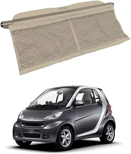 PAPEP Auto Hintere Kofferraum Hutablage für Smart 2015 2016 2017 2018, Ausziehbar Kofferraum Schutz Abdeckung Gepäckträger Frachtabdeckungen Zubehör,A