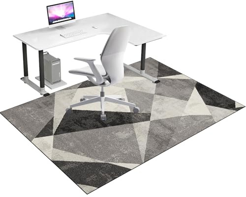 Bodenschutzmatte Bürostuhl Teppich für Hartböden, Schreibtischstuhl Unterlage, Gaming Schutzmatten, Computerstuhl Teppiche, Teppich Bürostuhl geeignet für Laminat, Parkett, Fliesen 80 x 120 cm