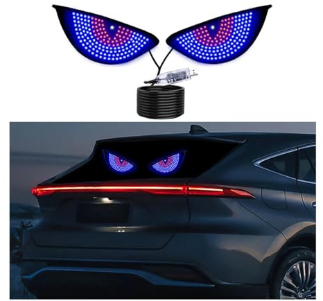 2Pcs Car Devil Eye Lights, Windscreen LED Devil Eye, Car Rear Window LED Devil Eye, Dynamic Devil Eye Lights