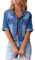 yk8fass Half sleeve denim jacket we-7354, Dark Blue, 3XL