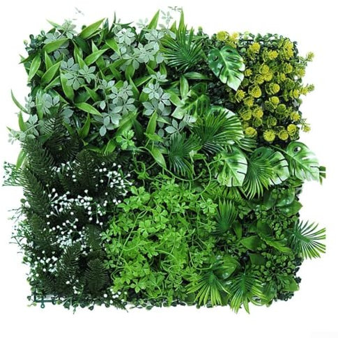 ZiStarlilife Piante artificiali da appendere, sfondo di erba artificiale, foglie da parete, siepe, pannelli di erba verde per recinzione privacy per interni ed esterni, giardino, soggiorno,