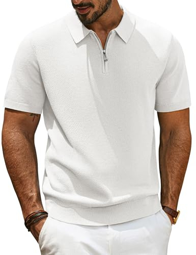 PJ PAUL JONES Poloshirt Herren Kurzarm mit Reißverschluss Strick Poloshirt