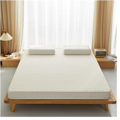 Matratzenauflage aus Naturlatex, Kokospalme, umweltfreundlich, 7-Zonen-Unterstützung, weich und fest, Weiß, 90 x 200 x 8 cm