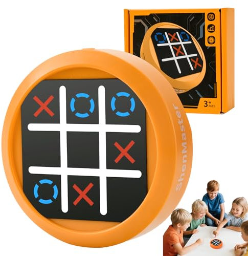 LTFIOON Tic Tac Toe, Gioco Elettronico 4-in-1 Tris, Console di gioco di puzzle portatile Regalo Educativo per Bambini Adulti - Gioco in Famiglia (Arancione)