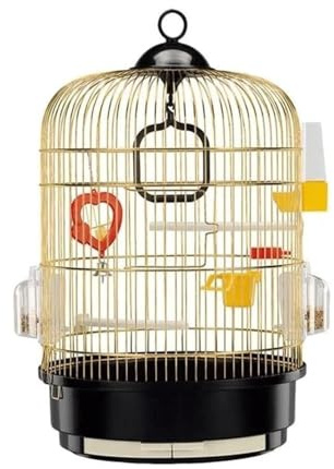 Papageienkäfig Runde Vogelkäfige Vogelkäfig Aus Schmiedeeisen Hohe Kapazität Vogelträger Gold Vogelhaus Träger Vogelkäfig Für Drinnen Draußen