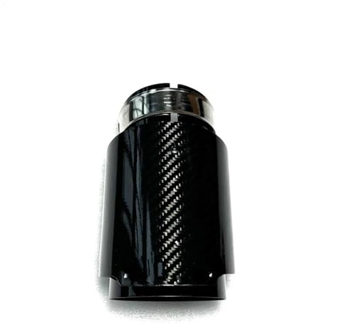 OGJFD Endrohrblenden 1 Autozubehör Schwarz Glänzend Carbon-Auspuffblende Endrohrblende Autowerkzeuge Für Alle Autos Für Golf 7 Auto Auspuffblende(ID 67MM-OD 76MM)
