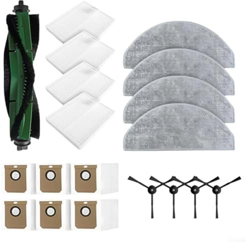 Puupaa Piezas de repuesto para Cecotec para Conga 7490 para Ultimate Home para aspiradora robot X-Treme, 1 cepillo principal, 4 cepillos laterales, 4 paños de fregona, 6 bolsas de polvo, 4 filtros