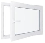 Ventana de PVC - LxH 1000x800 mm -Triple Acristalamiento - Blanco -mango a la izquierda