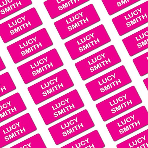 120 Personalised Stick On Name Labels for Clothes Kids, No Iron Just Peel and Stick! Suitable for School Uniform, Name Tags, Care Home, Washing Machine Proof, Dishwasher Proof,