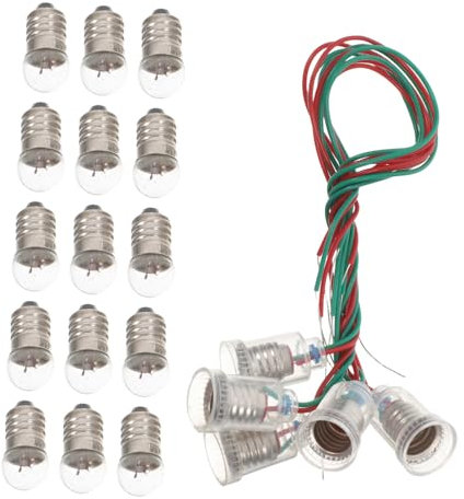ABOOFAN 20pcs Miniature Flashlight Bulbs Replacement Bulbs Mini Lamps for Electrical Experiment Accessories