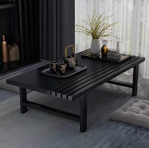 Japanischer niedriger Tisch, multifunktional, bodensitzend, Teetisch, niedriger Ess- und Campingtisch für Schlafzimmer, Wohnzimmer, Balkon, kompakt, 60 x 30 cm, Tatami-Puja-Tisch