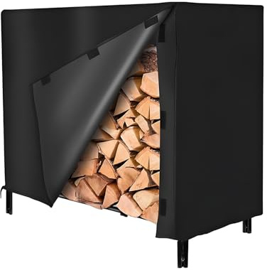 Holzregal-Abdeckung, 420D Oxford-Stoff, wasserdicht, Kaminholz-Schutz, robuste Feuerflor-Aufbewahrungsabdeckung, für Rasen, Terrasse, Hof, Hinterhof, Innenhof, Außen- und Innenbereich