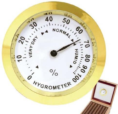 Humidor Hygrometer, Elegant, Analoges – Analoge Sensortester Mit Hoher, Präzisionsfeuchtigkeit Hygrometermonitor Für Schrankdose, Pflege Und Wartung | Multipurpose Outdoor Indoor Utility