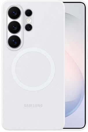 Samsung Silicone Magnet Smartphone Case EF-ES948, Hülle für das Galaxy S26 Ultra, Handy-Hülle mit Magnetring zur Anbringung von Zubehör, Silikon, Schutz Case, stoßfest, dünn und griffig, White