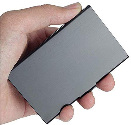 Hamosky Porta Biglietti Da Visita Porta Biglietti Da Visita Professionale Porta Carte In Acciaio Inossidabile Porta Carte Di Credito In Metallo Per Donna E Uomo Nero