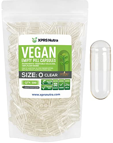 Capsules Express Capsules végétariennes vides sans gluten Certifié casher et halal Taille 0