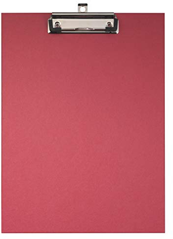 Exacompta 17295E Umwelt-Klemmbrett Öko. Made in Germany. Mit stabilem Pappkern und farbigem Papierbezug außen für DIN A4 rot Blauer Engel ideal für Inventur und Lagerwirtschaft