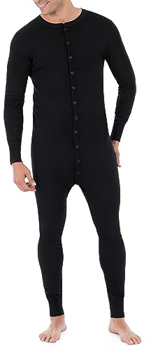 Fruit of the Loom Herren Premium Thermal Union Suit Pyjamahose, Schwarz, Medium