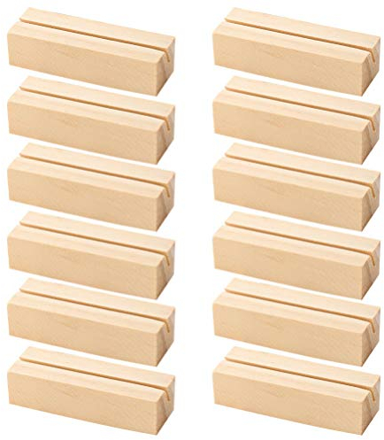 Toddmomy 12 Piezas Titular De La Tarjeta Portavasos Rústicos Tarjetas De Lugar Kraft a Granel Titulares De La Tarjeta De Nombre De La Boda Negocio Carpeta De Mensajes De Madera Rectángulo