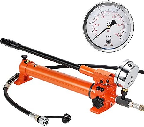 Bonvoisin CP-700 Pompa Idraulica Manuale, con Manometro, Alta Pressione 700kg/cm², Contenuto di Olio 900cc, per Ponti/Edilizia/Macchinari