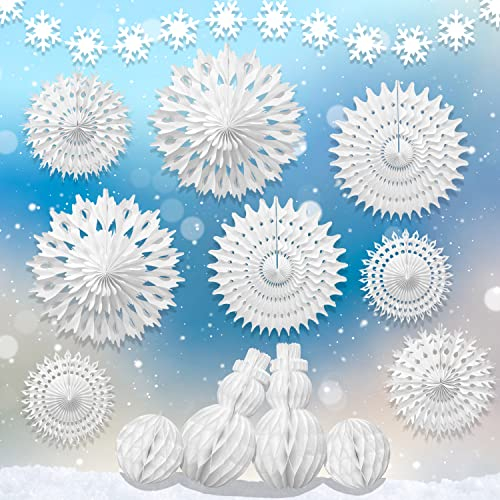 Premium Wiederverwendbare Weihnachtsdeko Weiß - Winterdeko, Weihnachtsdeko Fenster - Schneeflocken Deko, Schneemann Deko - Winter Deko Weihnachten / Fensterdeko Weihnachten - Christmas Decorations