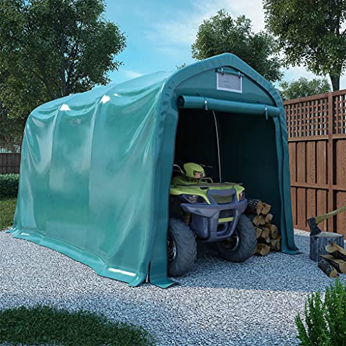 丨 丨Garagenzelt Carport,4x3,6 m in dunkelgrün Weidezelt Unterstand Lagerzelt ca. 500 g/m² PVC Plane und Stabiler Stahlrohrkonstruktion