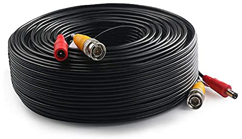 Auroh 5M - 40M BNC Video Power Cable 2-in-1 Pre-made Black Security Camera CCTV Cable for HD Surveillance Camera and DVR System Installation (40 Meter)