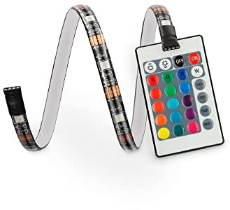 KSIX Tiras LED TV 55 pulgadas, Control Remoto, 16 colores RGB, 4 modos dinámicos, 6 tiras de 53 cm, Recortables