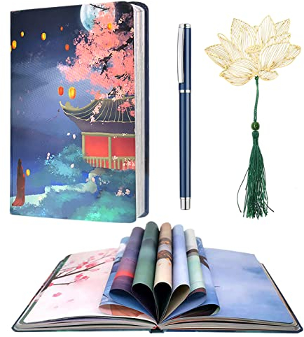 MEIYIFAN Tagebuch,Hardcover-Notebooks, Buntes Leeres Tagebuch für Frauen Mädchen, Gebundene Ausgabe Schönes Tagebuch, Geschenk für Frauen Mädchen, 112 Seiten (Farbseite)