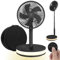VENTY Portable Fan - Wireless Battery Operated Fan - 4 Speeds - LED Lighting - Carry Case & Remote Control - Cruise Travel - Outdoor Travel RV Power Bank With USB-C Port (Black with Case)