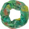 fashionchimp Loop Schlauchschal für Damen mit Feder-Muster in Batik Style, Crash and Crinkle, Seide, Schal (Grün-Pastell)