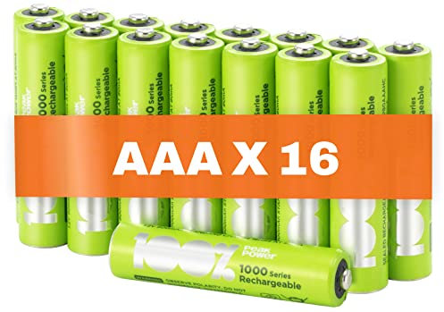 16 x AAA Rechargeable batteries 800 mAh 100% PeakPower NiMH Battery NEWLY released rechargeable batteries, committed to keeping your device on 100% of the time