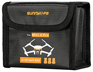 MotuTech Feuerfeste Tasche für Lipo-Akku für DJI Mini 3 / Mini 3 Pro Batterien, wasserdicht, Sicherheitstasche (für 3 Akkus)
